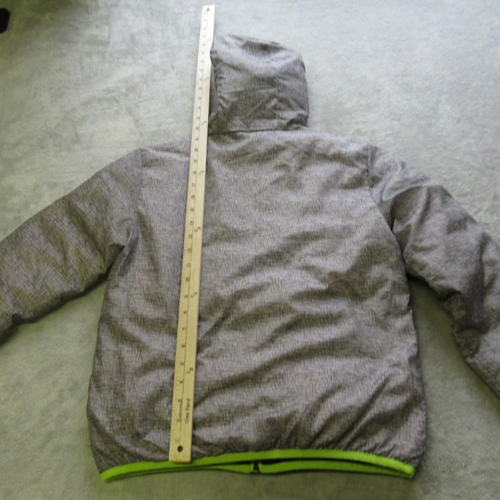 Eddie Bauer‎ Down Jacket Kids Medium Gray Black Reversible Puffer Cirruslite